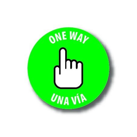 Ergomat 6in CIRCLE SIGNS One Way - Bilingual English/Spanish DSV-SIGN 36 #3833 -UEN